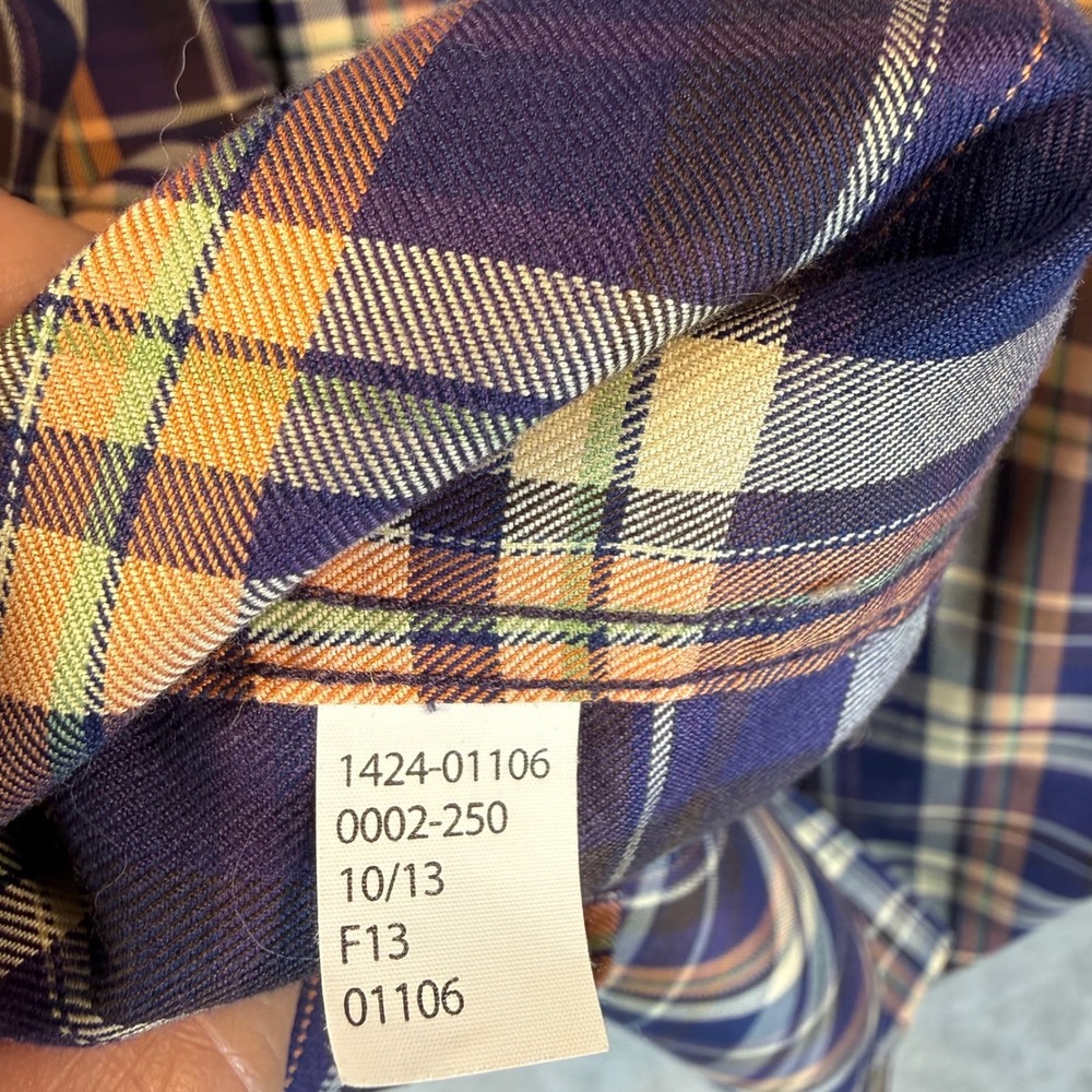Jos A Bank Shirt Mens Large Purple Plaid Traveler's Collection LS Prep Business - Picture 4 of 8